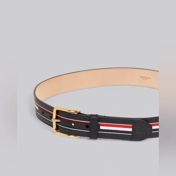 Thom browne crossgrain belt Pebble Grain Striped Loop 35 Mm Belt | Thom Browne main image 3